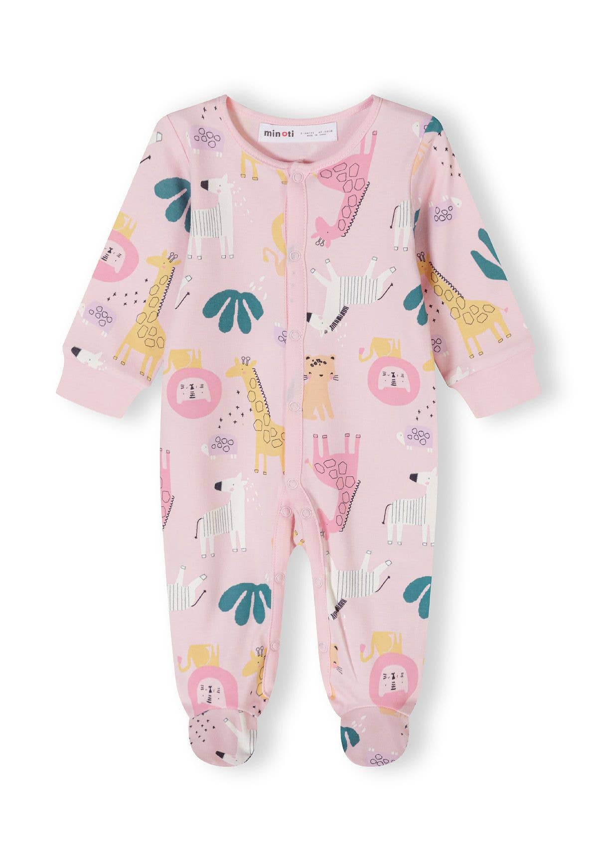 Girls 2-pack long sleeve sleepsuits 0-24m light pink: Lichtroze / 6-9m