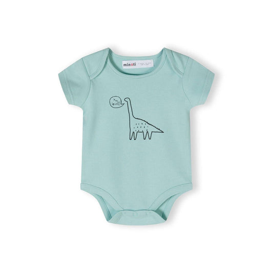 2‑pack rompertjes met korte mouwen, dinosaurusprint, muntgrijs: Grey / 6-9 M (68-74 cm)