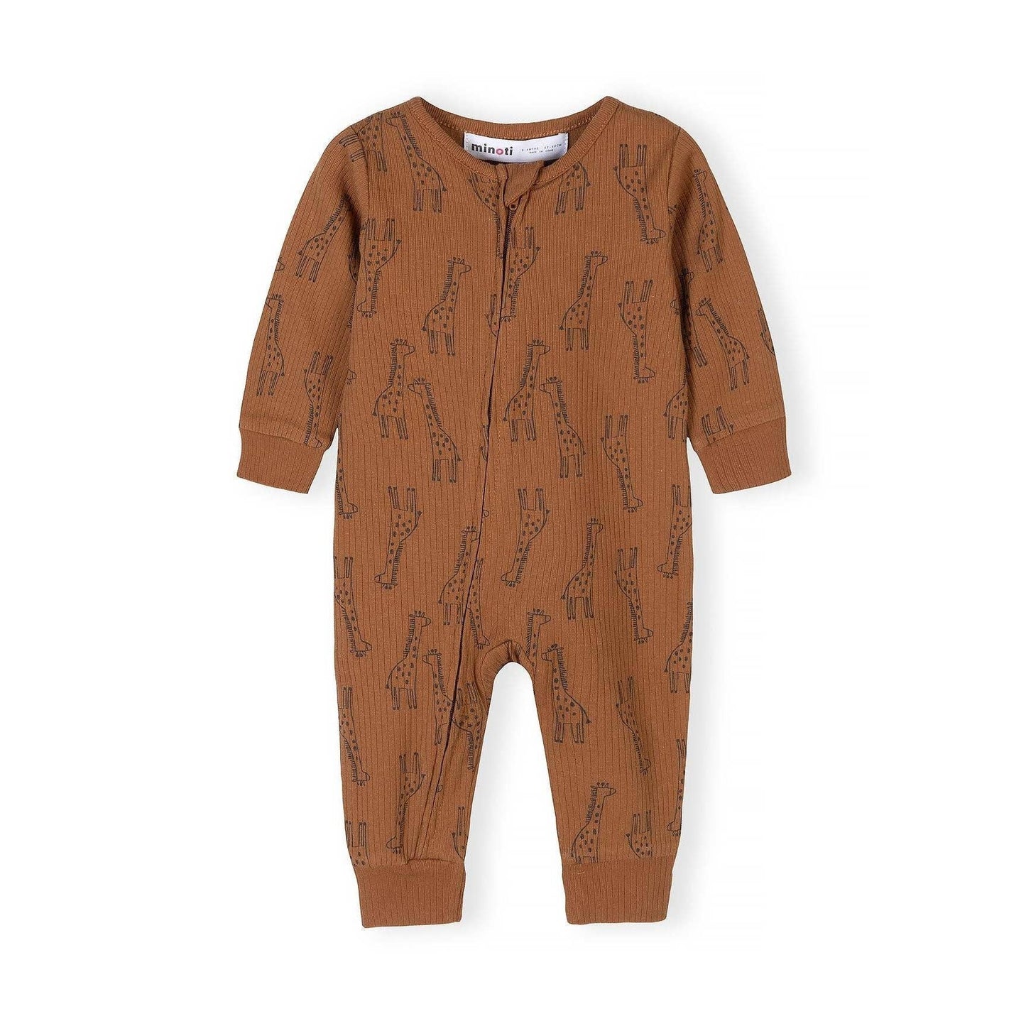 Set van 3 rompers voor baby's, geribbelde giraf, neutraal: Beige / 9-12 M (74-80 cm)