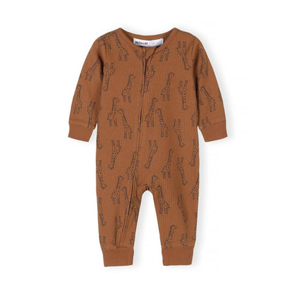 Set van 3 rompers voor baby's, geribbelde giraf, neutraal: Beige / 9-12 M (74-80 cm)