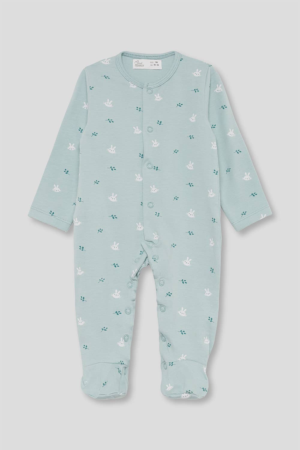Newborn baby girl sleepsuit - 3 months - green