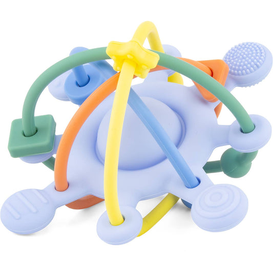 Silicone: lilac star teething ring - newborn