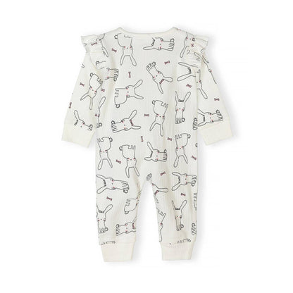 Set van 3 rompertjes geribbeld, gestreept en met konijntje, roze: Lichtroze / 9-12 M (74-80 cm)