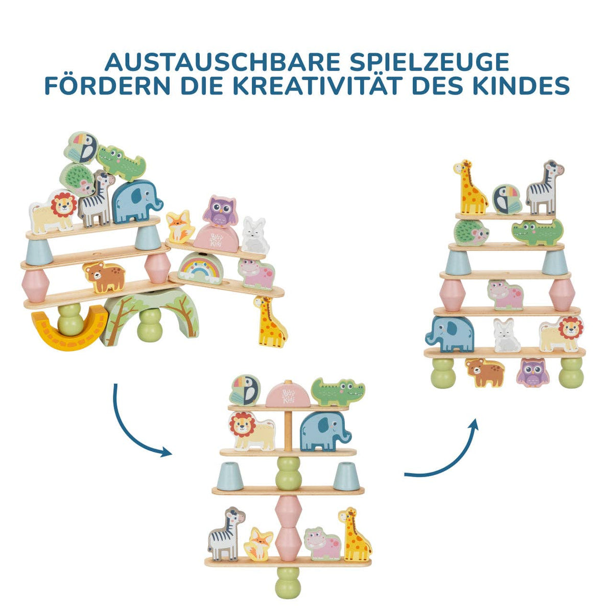 Jeu d'empilement d'animaux BusyKids – 18 mois et +