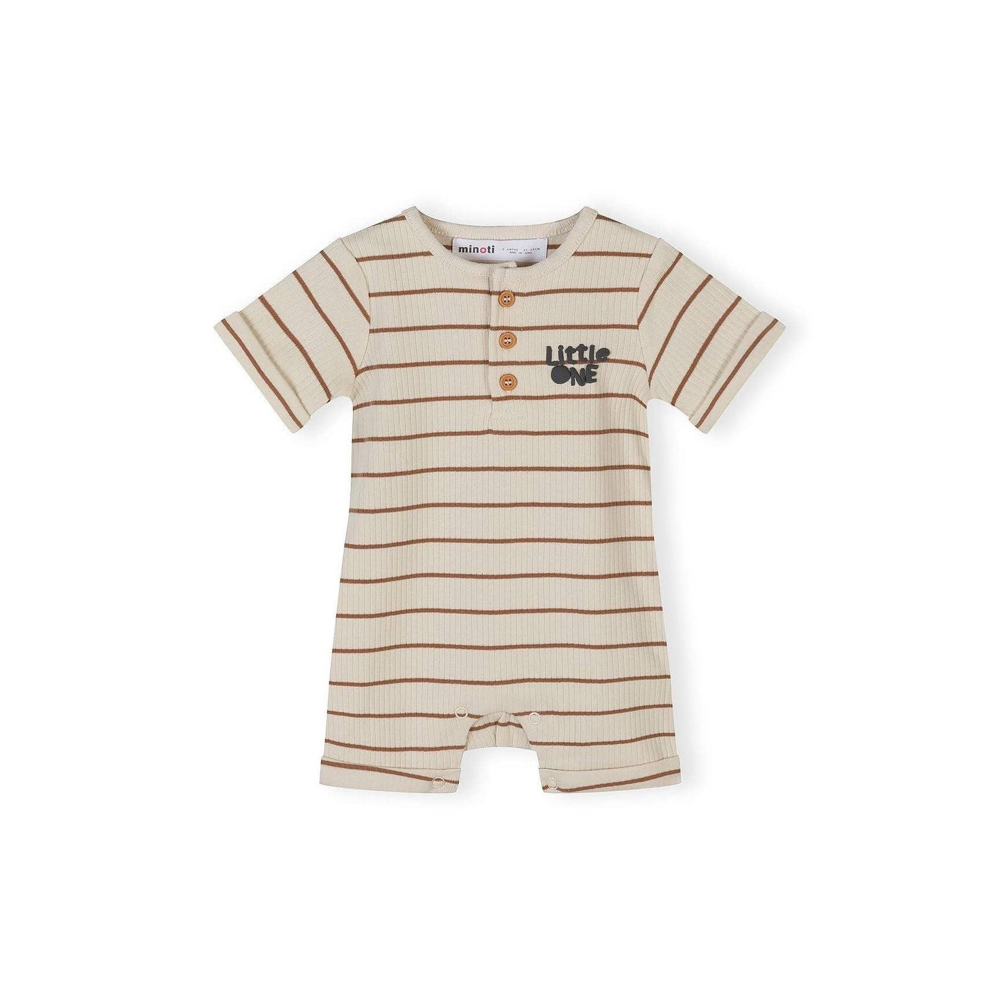 Geribbelde rompers (set van 3), giraf & streep, beige/bruin: Beige / 3-6 M (62-68 cm)