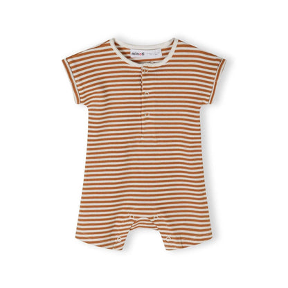 Set van 2 rompers met korte mouw, gestreept & met print, blauw: Beige / 6-9 M (68-74 cm)