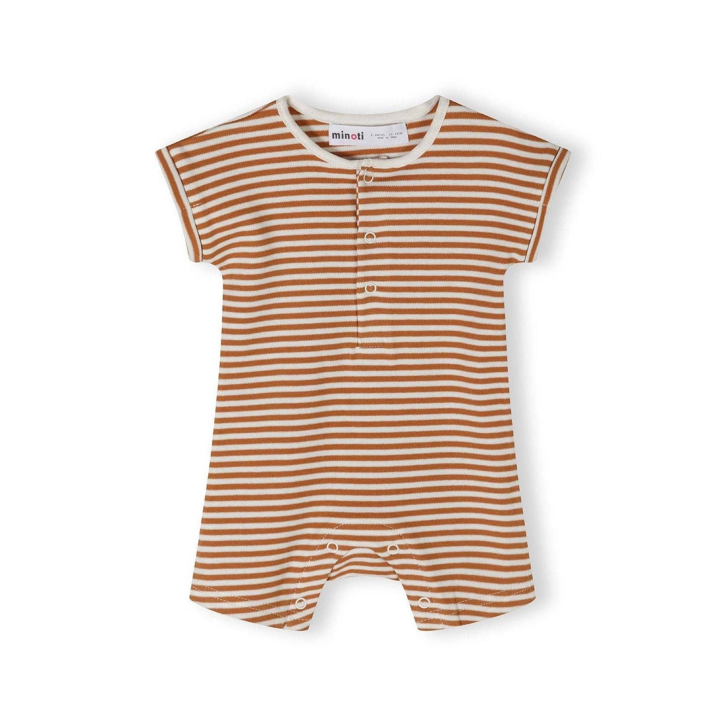 Set van 2 rompers met korte mouw, gestreept & met print, blauw: Beige / 3-6 M (62-68 cm)