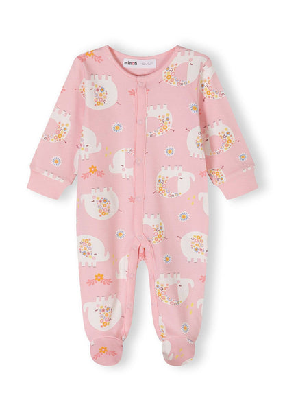 Girls 2-pack long sleeve sleepsuits 0-24m light pink: Lichtroze / 6-9m