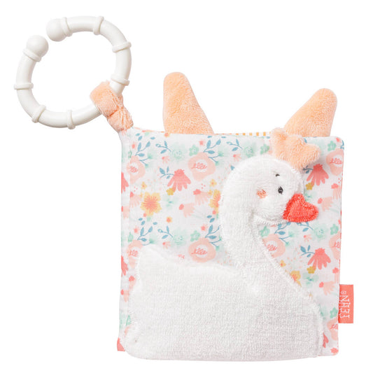 Swan Lake fabric book - touch book with animal motifs