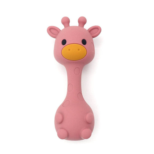 Silicone giraffe rattle: pink