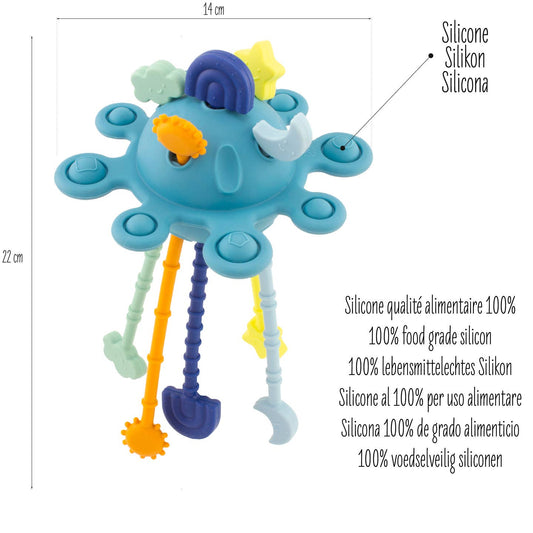 Silicone: blue moon teether toy - 6m+