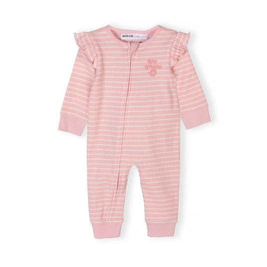 Set van 3 slaappakjes geribd, gestreept en met konijntje, roze: Lichtroze / 6-9 M (68-74 cm)