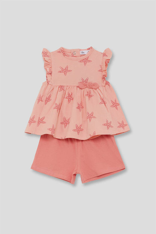 Street Monkey - Baby girl set: salmon - 6 m