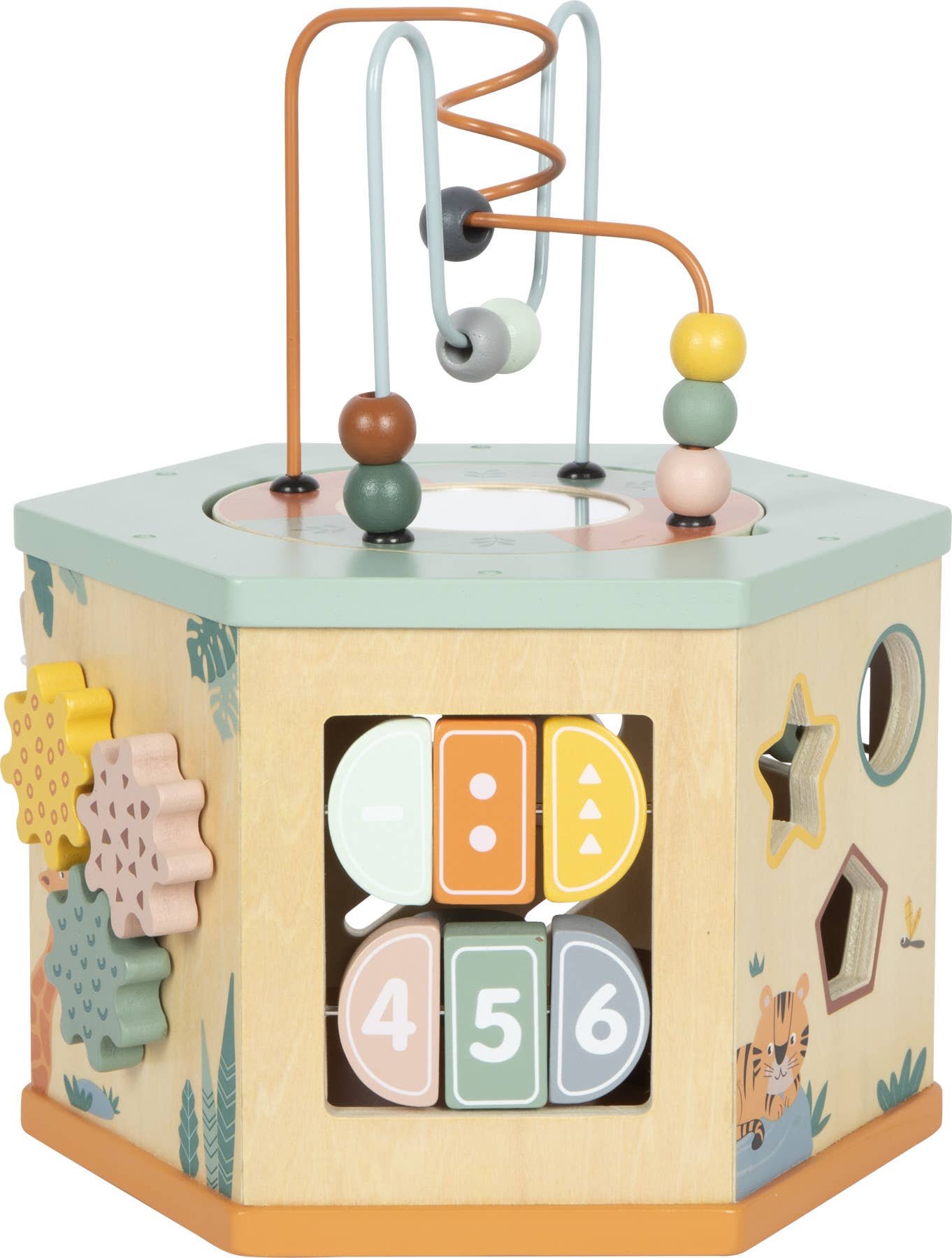 7 Sided Motor Skills Cube “Safari” | Motor Skills | Wooden Toys