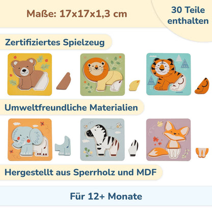 BusyKids Puzzle Set « Animaux » – 1+