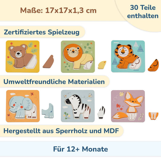 BusyKids Puzzle Set "Animals" - 1+