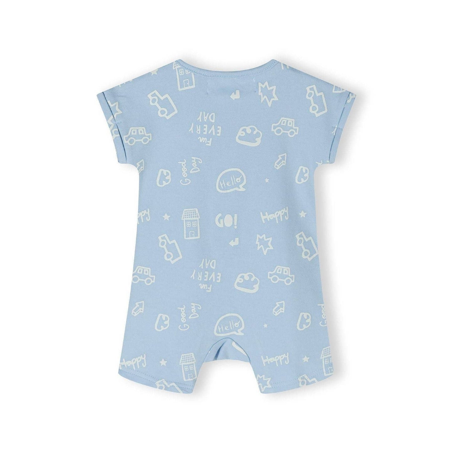 Set van 2 rompers met korte mouw, gestreept & met print, blauw: Beige / 6-9 M (68-74 cm)