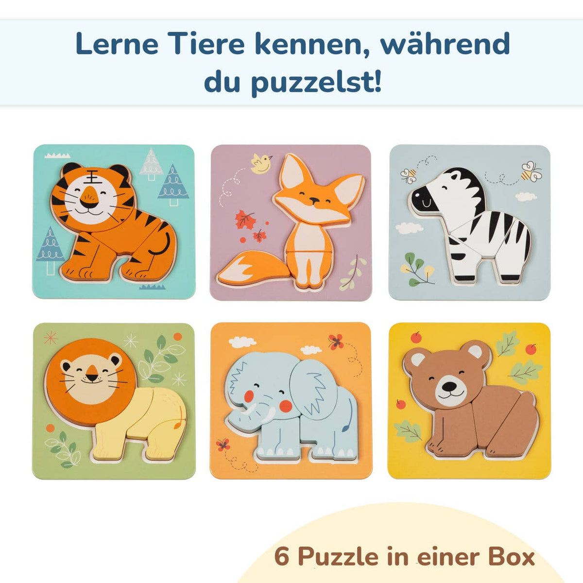 BusyKids Puzzle Set « Animaux » – 1+