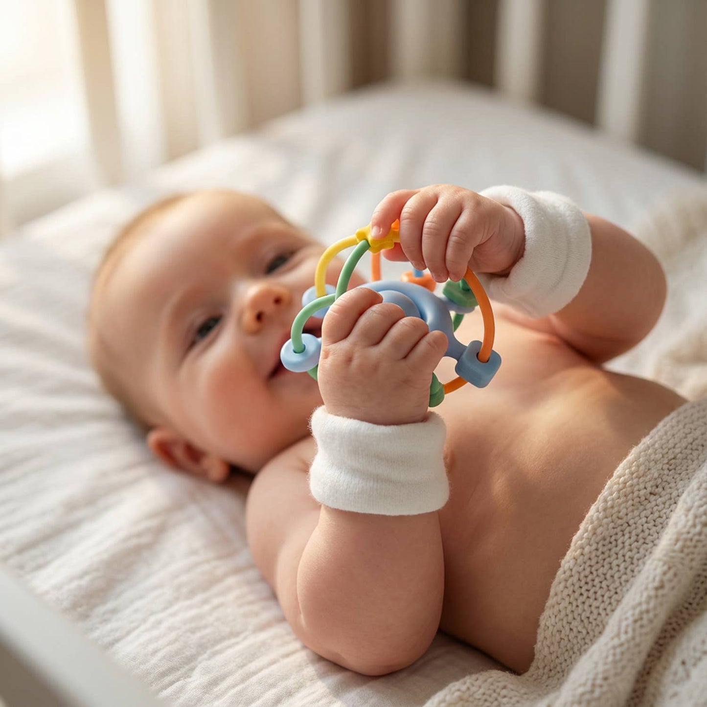 Silicone: lilac star teething ring - newborn