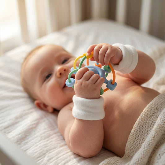 Silicone: lilac star teething ring - newborn