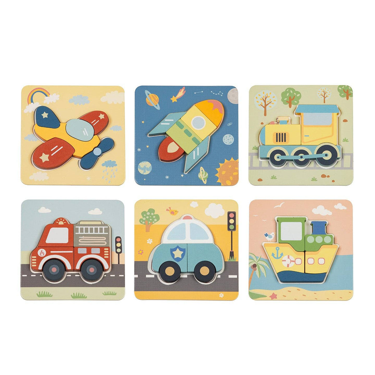 BusyKids Puzzelset "Vervoer" - 3+