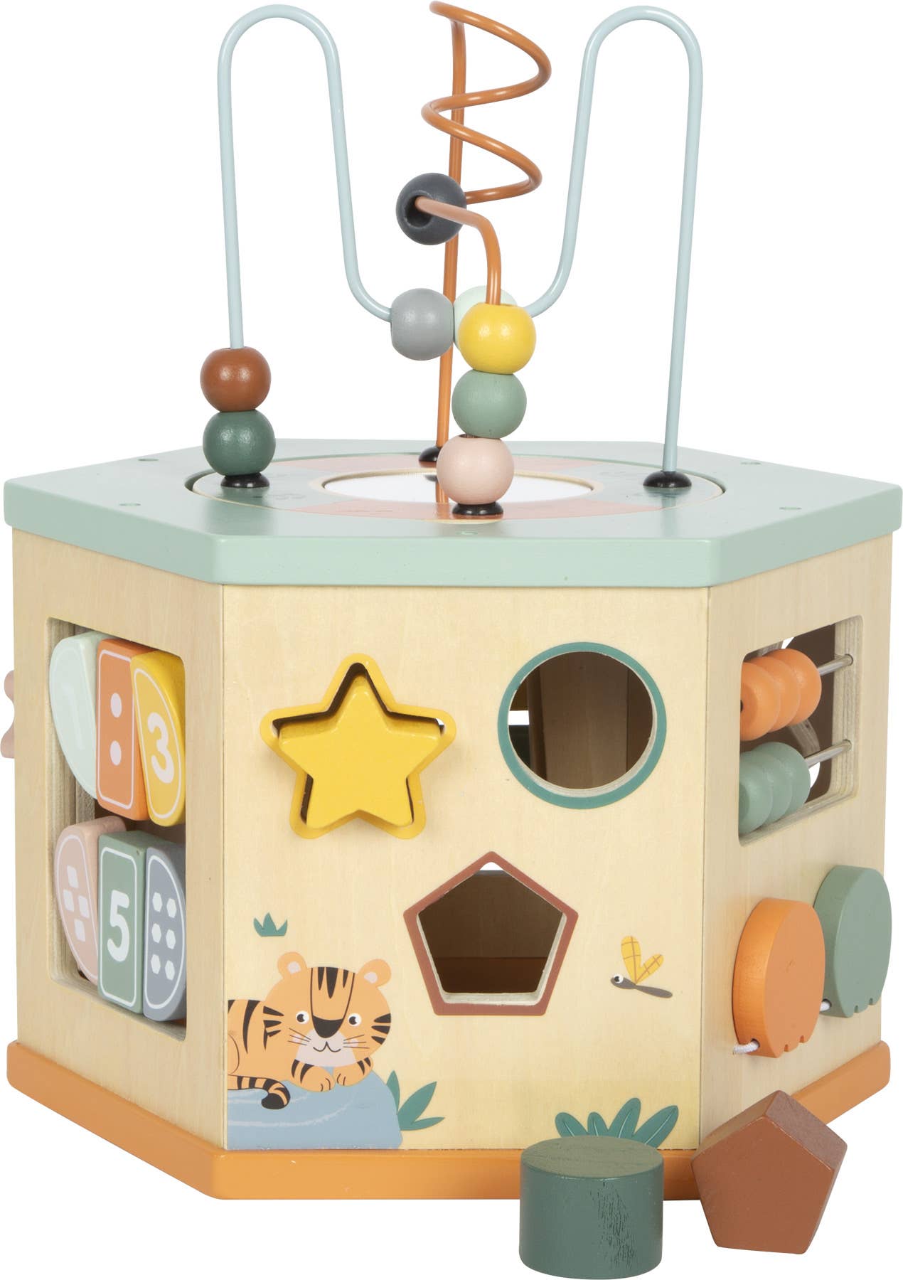 7 Sided Motor Skills Cube “Safari” | Motor Skills | Wooden Toys