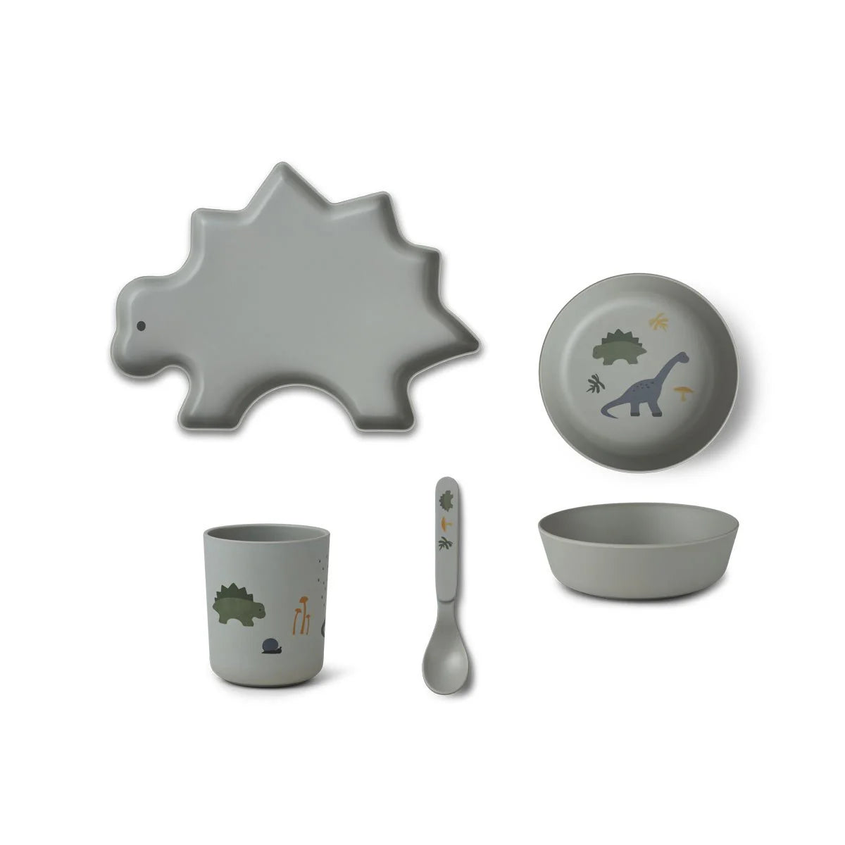 Liewood - Bamboe set - dino duifblauw mix