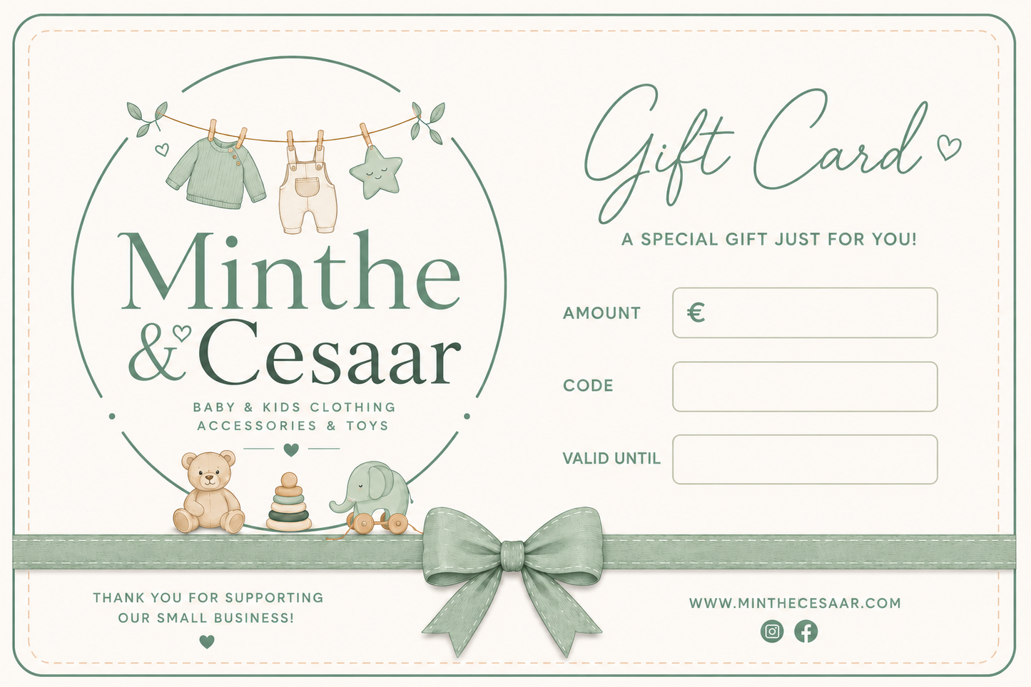 Cadeaukaart Minthe & Cesaar