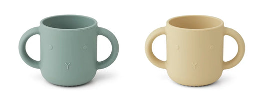 Liewood - Gene silicone cup 2-pack - rabbit peppermint wheat yellow mix