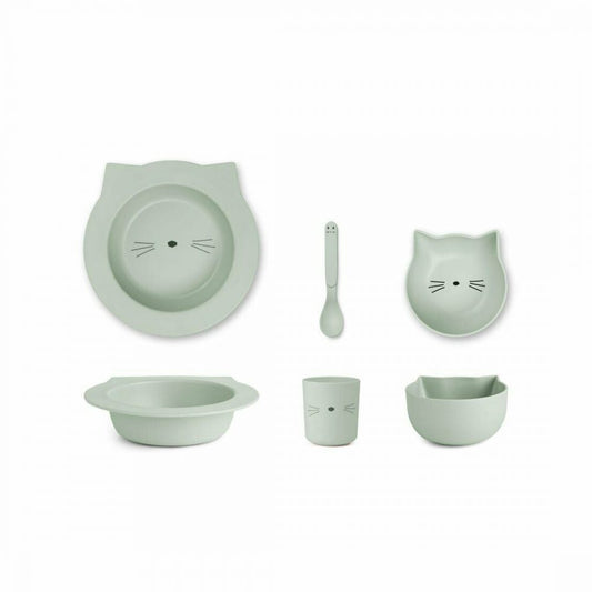 Liewood - Barbara bamboo baby set - cat/dusty mint