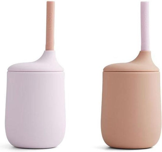 Liewood - Ellis siliconen antilekbeker 2-pack - licht lavendel/roze mix