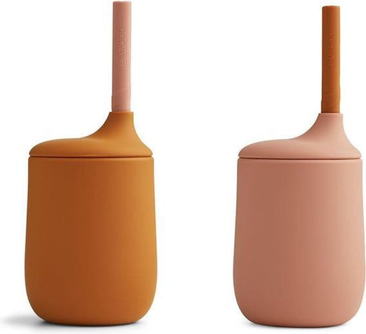 Liewood - Ellis sippy cup 2 pack - dark rose/mustard mix
