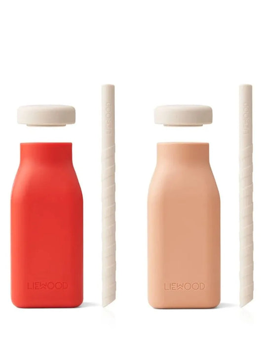 Liewood - Milkshake bottle 2 pack - Red Apple/ Rose Mix