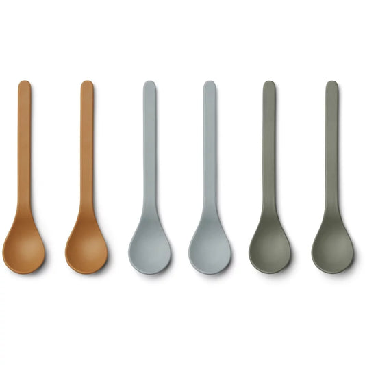 Liewood - Etsu bamboo spoon 6 pack - blue multi mix