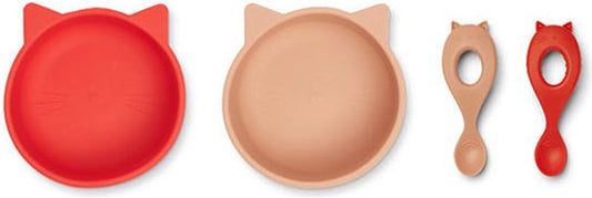 Liewood - Lot de 2 Evan - chat pomme rouge/mélange rose toscane