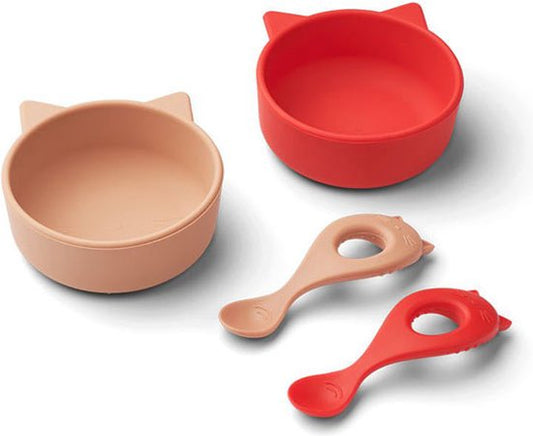 Liewood - Evan set 2 pack - cat apple red/tuscany rose mix
