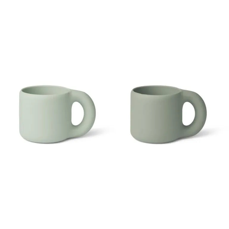 Liewood - Kylie beker met oren 2-pack - dusty mint/faune green mix