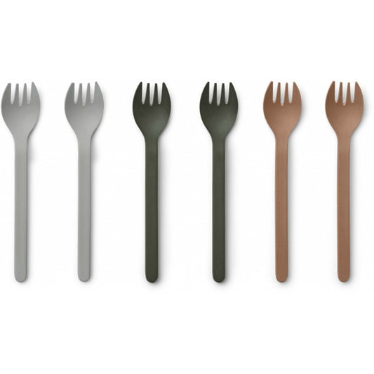 Liewood - Naoto fork 6 pack - hunter green multi mix