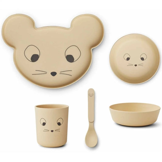 Liewood - Vaisselle Brody Junior Set Souris Jaune Blé