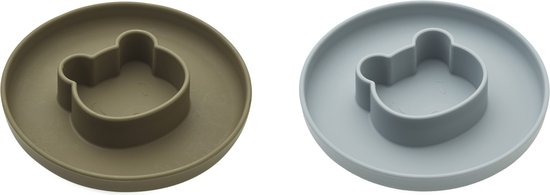 Liewood - Gordon bord 2-pack - mr. bear blauwgrijs/khaki mix