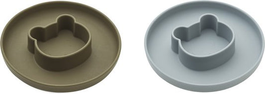 Liewood - Gordon bord 2-pack - mr. bear blauwgrijs/khaki mix