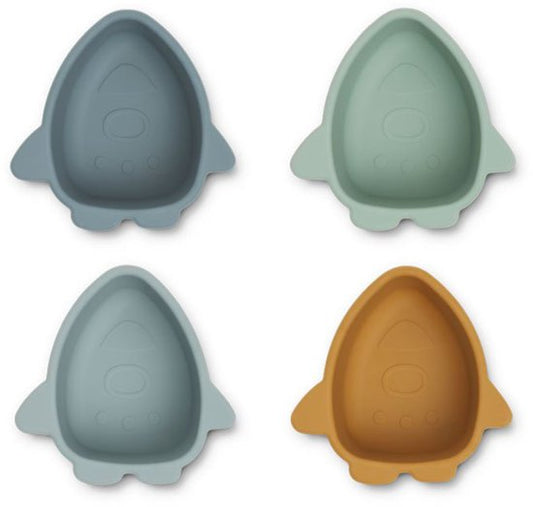 Liewood - Malene silicone bowls 4-pack - space blue multimix