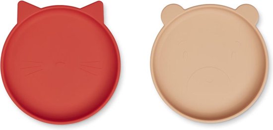 Liewood - Olivia bord 2-pak - apple red/tuscany rose mix