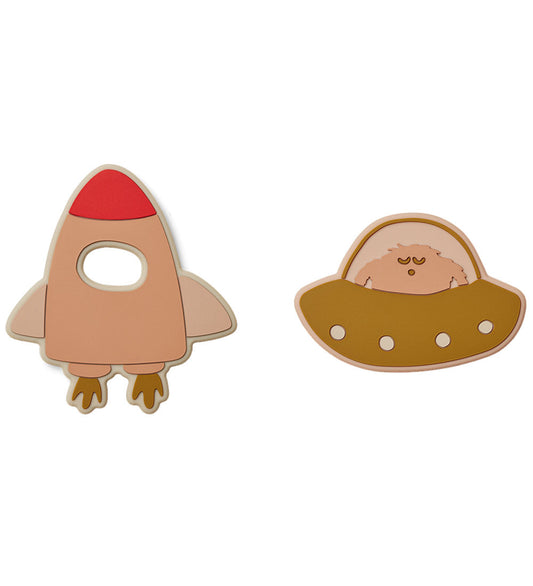 Liewood - Silicone teething toy - 2-Pack - Gia - Space Rose Multi mix