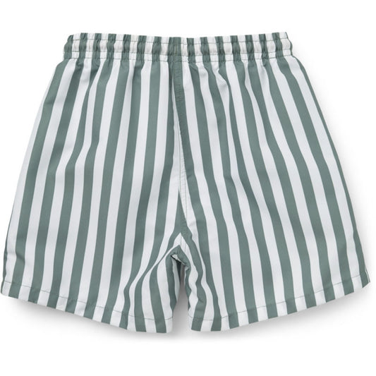 Liewood - Short de bain Duke - rayé menthe poivrée/blanc