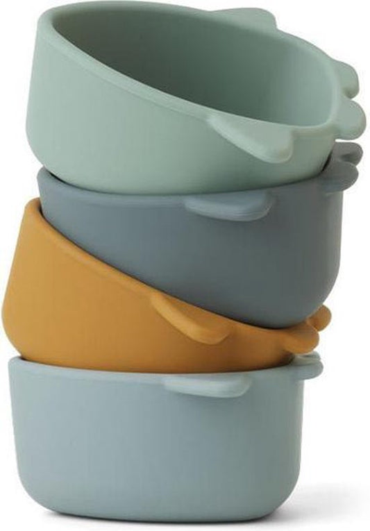Liewood - Iggy silicone bowls 4 pack - space blue multi mix