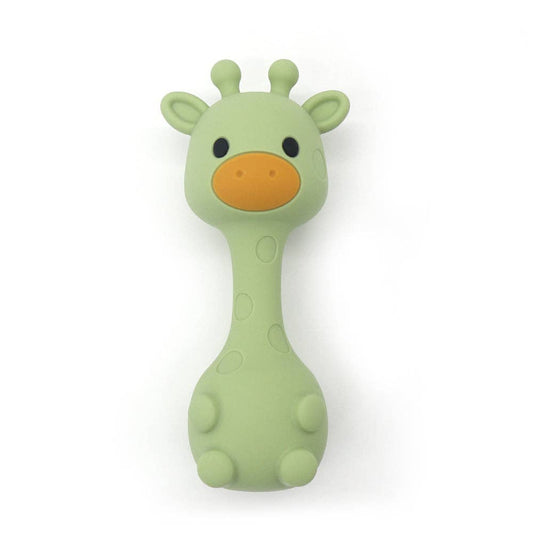 Silicone giraffe rattle: green
