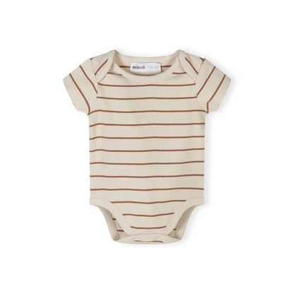 3-pack rompertjes met korte mouwen, giraffenprint, beige-bruin: Beige / 3-6 M (62-68 cm)