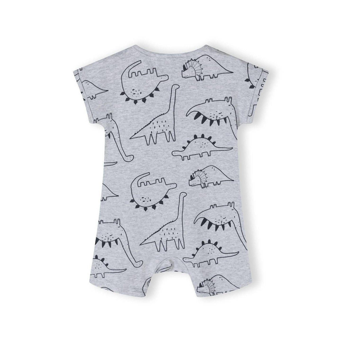 Lot de 2 grenouillères courtes, dinosaures, gris menthe : Gris / 3-6 M (62-68 cm)
