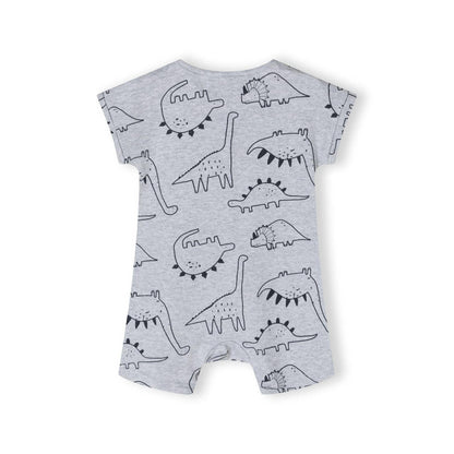 Lot de 2 grenouillères courtes, dinosaures, gris menthe : Gris / 3-6 M (62-68 cm)
